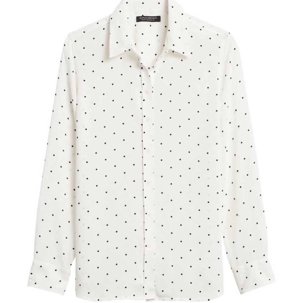 Black and White Polka Dot Button Down
